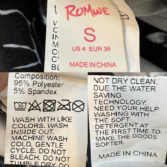 ROMWE Bundle of 4 Tops Women’s Size Small 90’s Y2K Goth Grunge - Picture 12 of 16